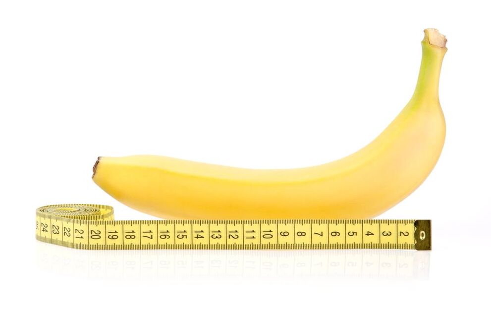Bananen an Zentimeter simuléieren Penisvergréisserung